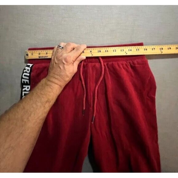 True Religion Side Taping Sweatpants Adult Medium Red Drawstrings Comfort Mens. - Picture 6 of 11